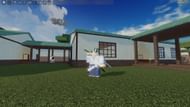 Equipping a weapon by pressing E (Image via Roblox)